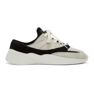Essentials Black and Off-White Backless Sneakers (ES01W19U-SRLEFAGOF6)