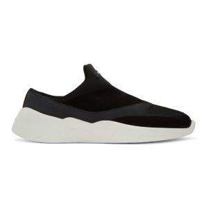 Essentials Black Laceless Backless Sneakers (ES03W19U-SRLEFABACK)