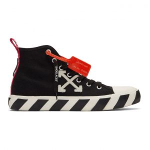 Off-White Black and White Arrows Mid-Top Sneakers (OMIA119S20D330381001)