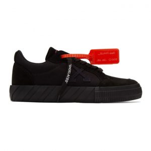 Off-White Black Suede Low Vulcanized Sneakers (OMIA085R20C210501010)