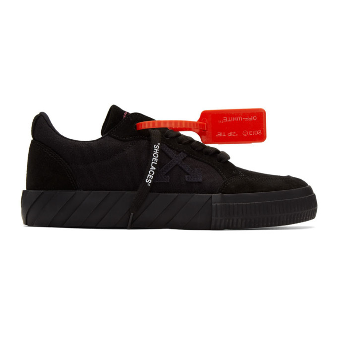 Off-White Black Suede Low Vulcanized Sneakers (OMIA085R20C210501010)