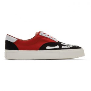 Amiri Black and Red Skeleton Toe Sneakers (S0F22274CL)