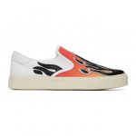 Amiri White and Red Flame Slip-On Sneakers (Y0F23149CL)