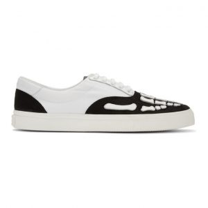 Amiri Black and White Skeleton Toe Sneakers (Y0F22274CL)