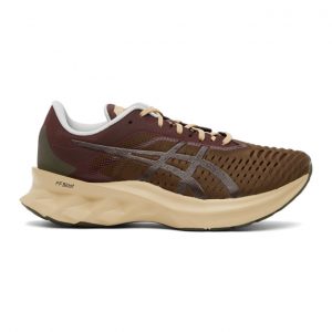 Affix Khaki and Burgundy Asics Edition Novablast Sneakers (1021A467.200)