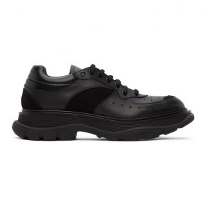 Alexander McQueen Black Tread Slick Low Sneakers (627222WHRH5)
