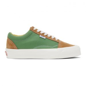 Vans Green and Tan NS OG Old Skool LX Sneakers (VN0A4UUT20X)