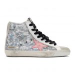 Golden Goose Silver Sequin Francy Sneakers (G35WS591.B94)
