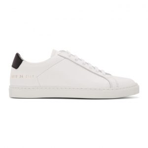Common Projects White and Black Retro Low Sneakers (6019)
