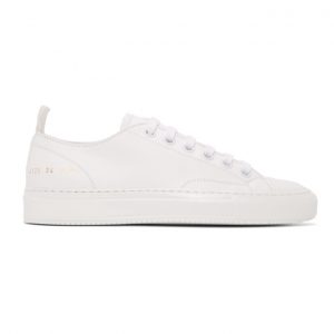 Common Projects White Leather Tournament Low Sneakers (4125)