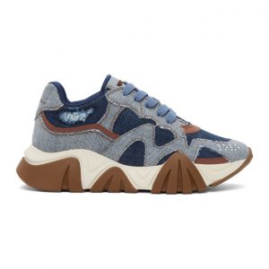 Versace Blue Denim Squalo Sneakers (DSU7703 DTEJG)