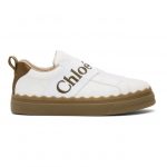 Chloe White and Brown Lauren Sneakers (CHC20A363M1)