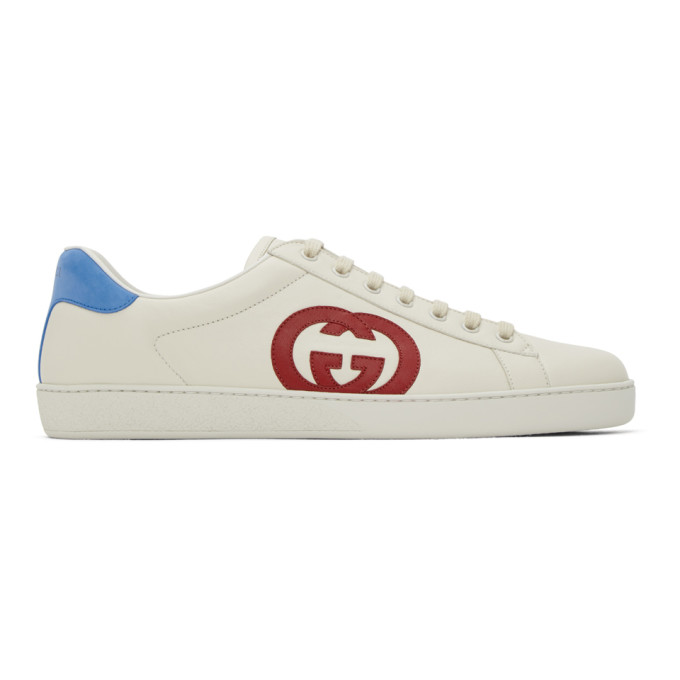 Gucci White GG Ace Low-Top Sneakers (625783 1XG70)