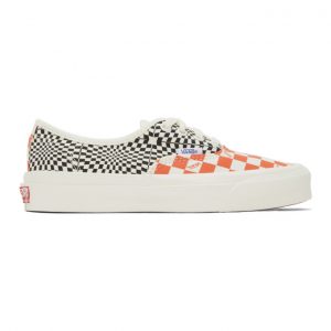 Vans Orange and Black Check OG Authentic LX Sneakers (VN0A4BV91XL)