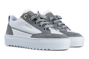Mason Garments Tia Leather Suede – Kids – White / Grey Weiß (B20-1A)