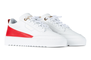 Mason Garments Torino Leather – White / Red Rot (SS19-16A)
