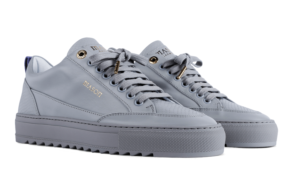 Mason Garments Tia Leather/Python Grey Grau (SS20-18D)