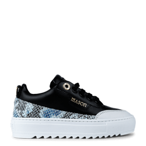 Mason Garments Torino Leather/Snake Black/Blue Schwarz (B-FW20-9A)