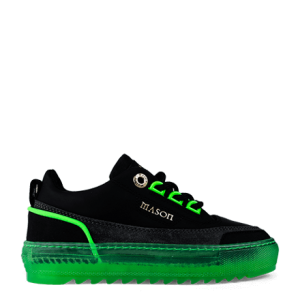 Mason Garments Firenze Gomma/Suede/Nubuck/Reflective Black/Asfalto/Fluo Green Schwarz (B-FW20-28B)