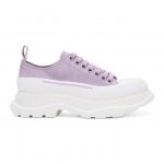 Alexander McQueen SSENSE Exclusive Purple Tread Slick Platform Low Sneakers (611705W4ML3)