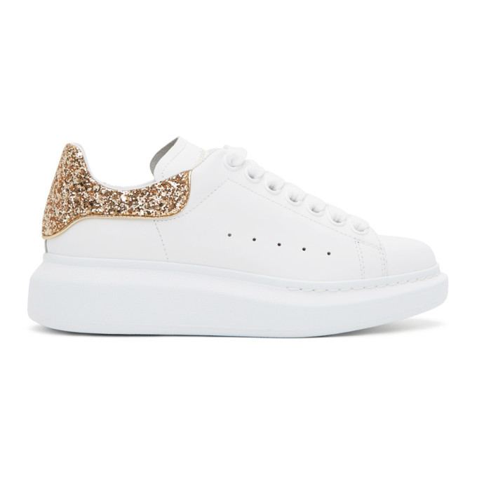 Alexander McQueen SSENSE Exclusive White and Gold Oversized Sneakers (558945WHNBK)
