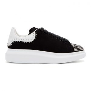 Alexander McQueen SSENSE Exclusive Black Suede Studded Oversized Sneakers (634322WHV6Z1071)