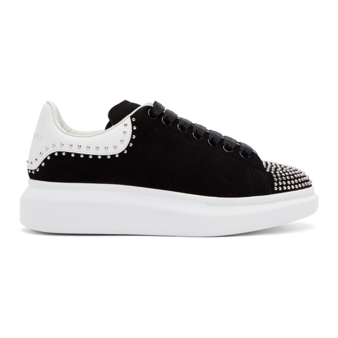 Alexander McQueen SSENSE Exclusive Black Suede Studded Oversized Sneakers (634322WHV6Z1071)