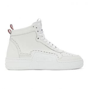 Thom Browne White Calfskin Basketball Sneakers (MFD182A-06257)
