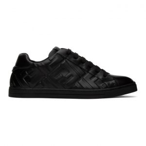 Fendi Black Leather Forever Fendi Sneakers (7E1374 ABNS)