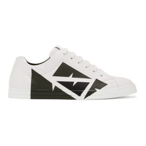 Fendi White Painted Bag Bugs Sneakers (7E1379 AC77)