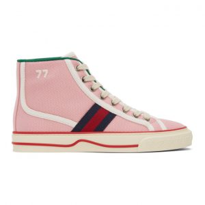 Gucci Pink Tennis 1977 High-Top Sneakers (627838 GZO50)