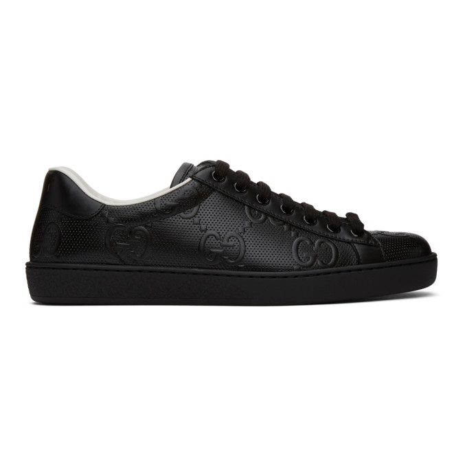 Gucci Black GG Ace Sneakers (625787 1XK10)