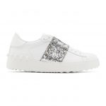 Valentino White and Silver Valentino Garavani Rockstud Untitled Open Sneakers (UW2S0A01TJQ)