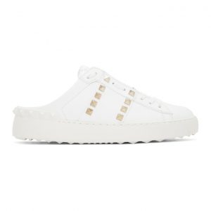 Valentino White Valentino Garavani Rockstud Untitled Backless Sneakers (UW2S0AB8BHS)