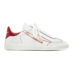 Isabel Marant White and Rose Gold Bryce Sneakers (20ABK0029-20A039S)