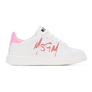 MSGM White Logo Color Heel Tab Sneakers (2842MDS1708 123)