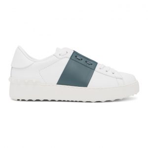Valentino White and Blue Valentino Garavani Open Sneakers (TW2S0781BLU)