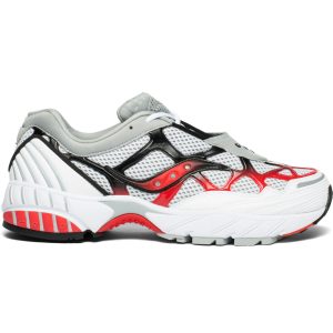 Saucony Grid Web White Grey Red