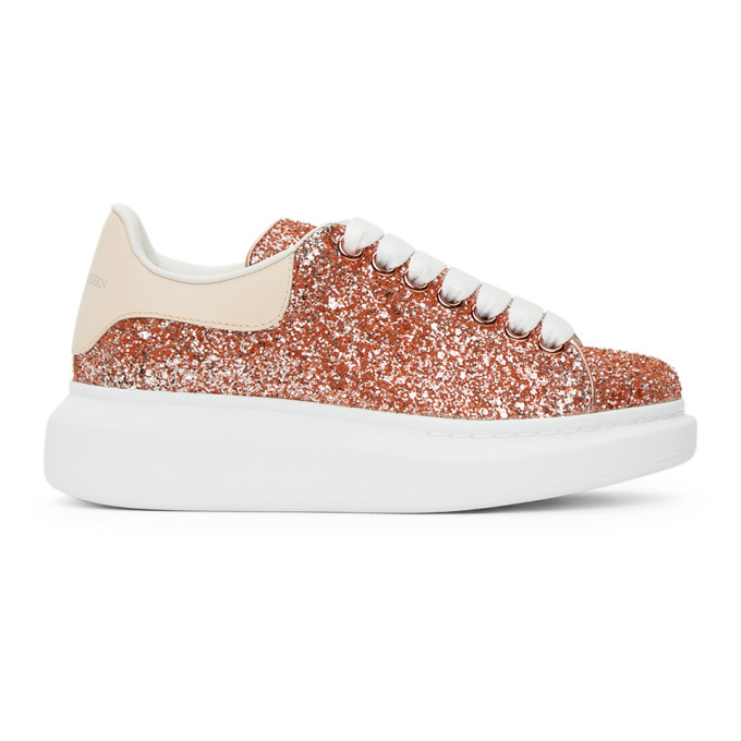 Alexander McQueen Pink Galaxy Glitter Oversized Sneakers (558944W4NC1)