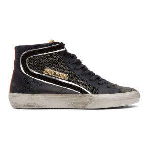 Golden Goose Black Slide Double Quarter High-Top Sneaker (GMF00116.F000378.9018)
