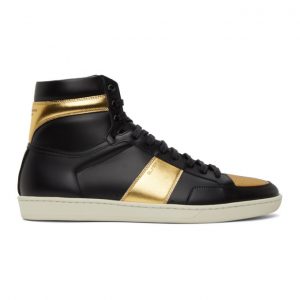 Saint Laurent Black and Gold Court Classic SL/10H High-Top Sneakers (4180260MP40)