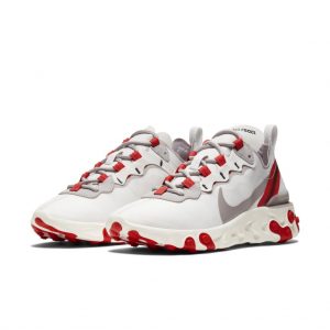 Nike WMNS React Element 55 Platinum Tint / Silver Lilac / Track Red (BQ2728-010)