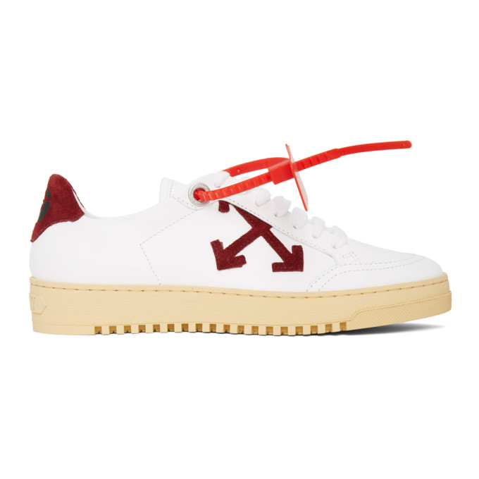 Off-White White and Burgundy 2.0 Sneakers (OWIA177F20LEA0010160)