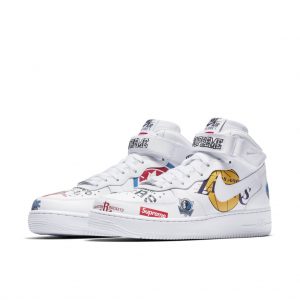 Nike x Supreme x NBA Air Force 1 Mid White (AQ8017-100)