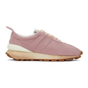 Lanvin Pink Suede Bumper Sneakers (FW-SKBRUN-VESU-H20)