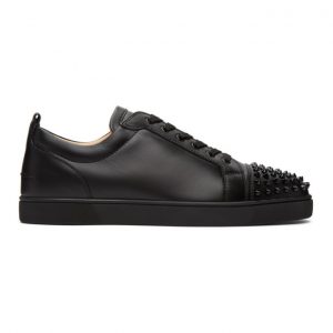 Christian Louboutin Black Louis Junior Spikes Sneakers (1130573)