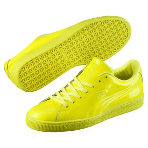 Puma Basket Classic Patent Emboss Safety Yellow