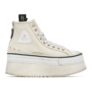 R13 Off-White Platform High-Top Sneakers (R13S0070-003)