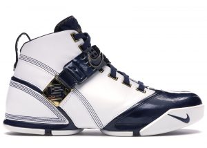 Nike LeBron 5 White Navy Metallic Gold