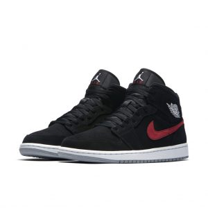 Jordan 1 Mid Multi-Color Swoosh Black